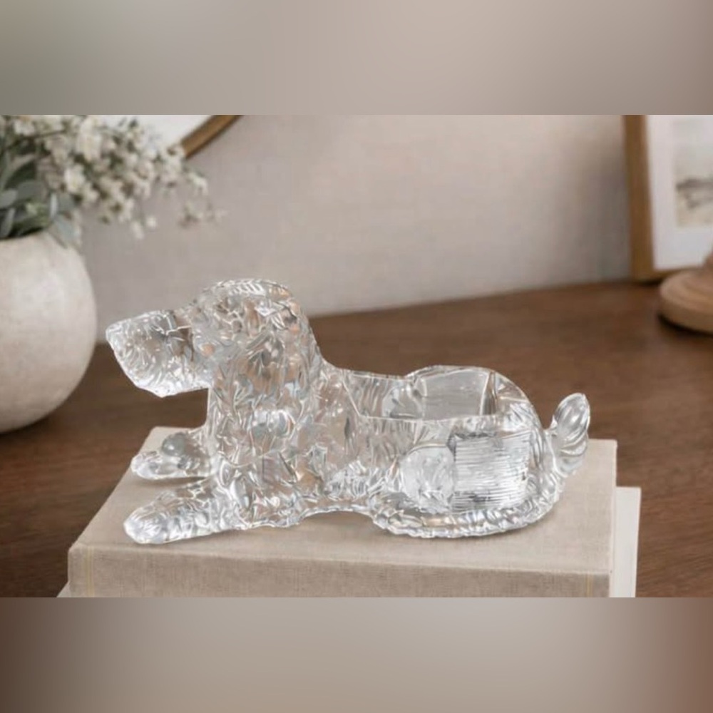 Vintage Pressed Glass Hound Dog Catchall